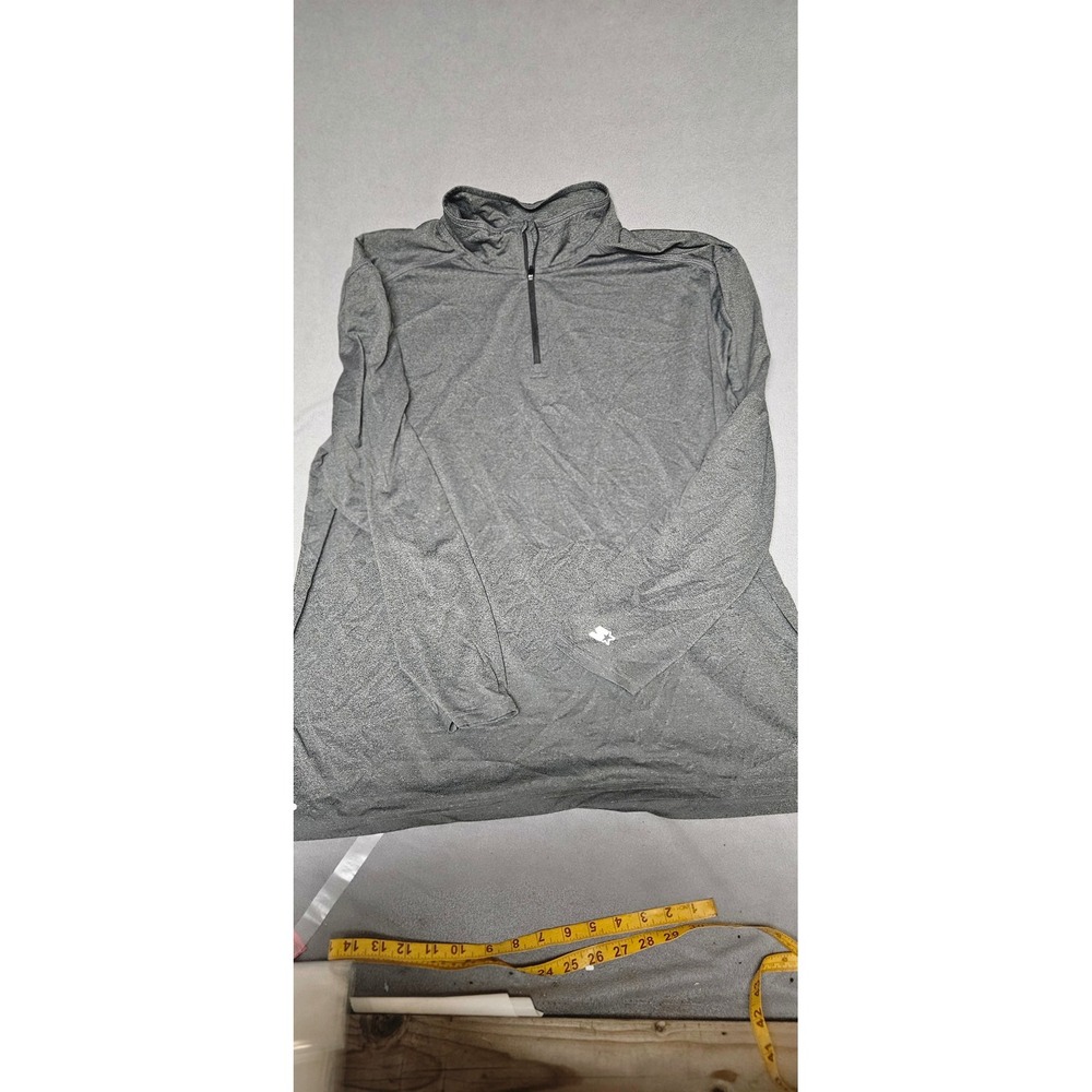 Starter Mens Dri-Star 1/4 Zip Pullover Gray Heather Long Sleeve Shirt 2XL